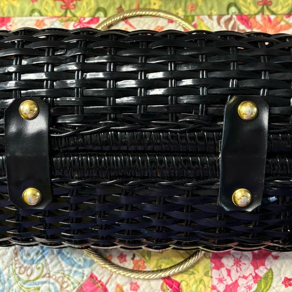 Vintage Black Rattan Purse - Picture 6 of 10